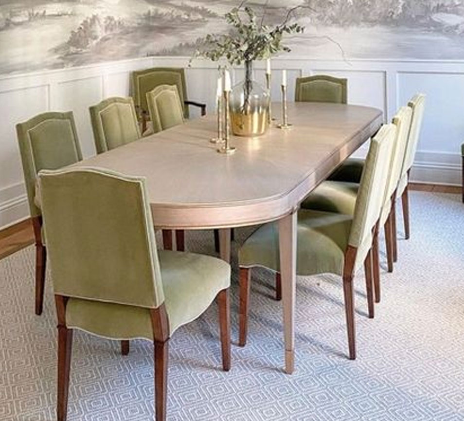 Rectangular Table With Cane Style Chairs Dining Set