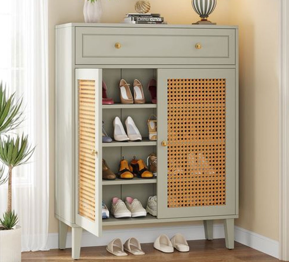 7 Tier Folding Doors Shoe Rack